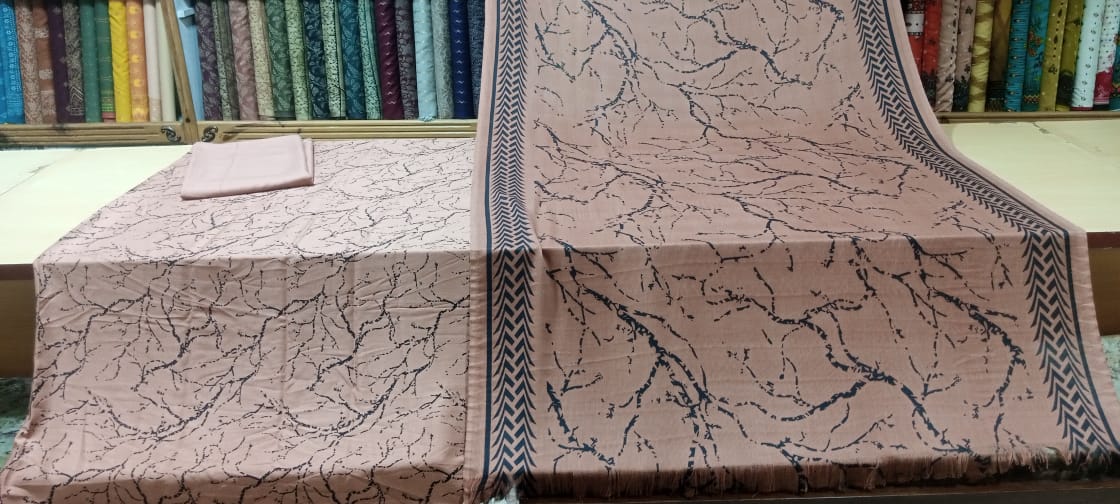 Printed Cotray Marina With Wool Shawl