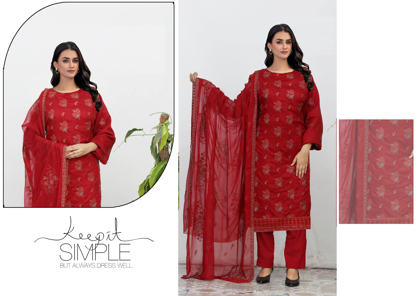 Alina Embroidered Viscous With Chiffon Dupatta Embroidered Collection