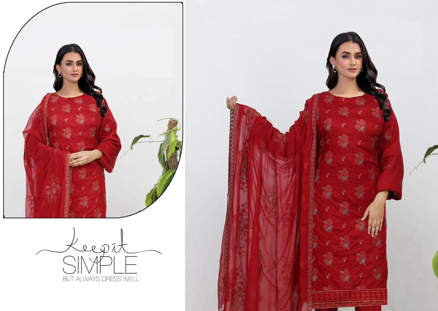 Alina Embroidered Viscous With Chiffon Dupatta Embroidered Collection