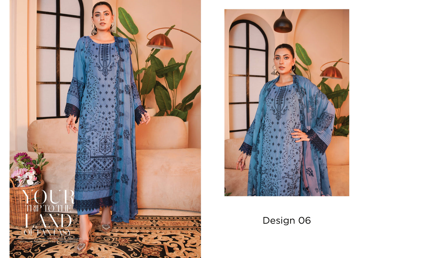 Andaaz Hawa Embroidered Karandi With Embroidered Chiffon Dupatta