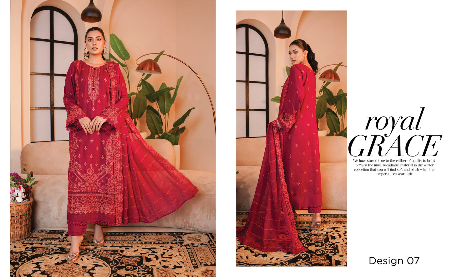 Andaaz Hawa Embroidered Karandi With Embroidered Chiffon Dupatta