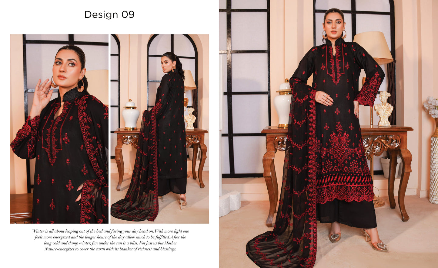 Andaaz Hawa Embroidered Karandi With Embroidered Chiffon Dupatta