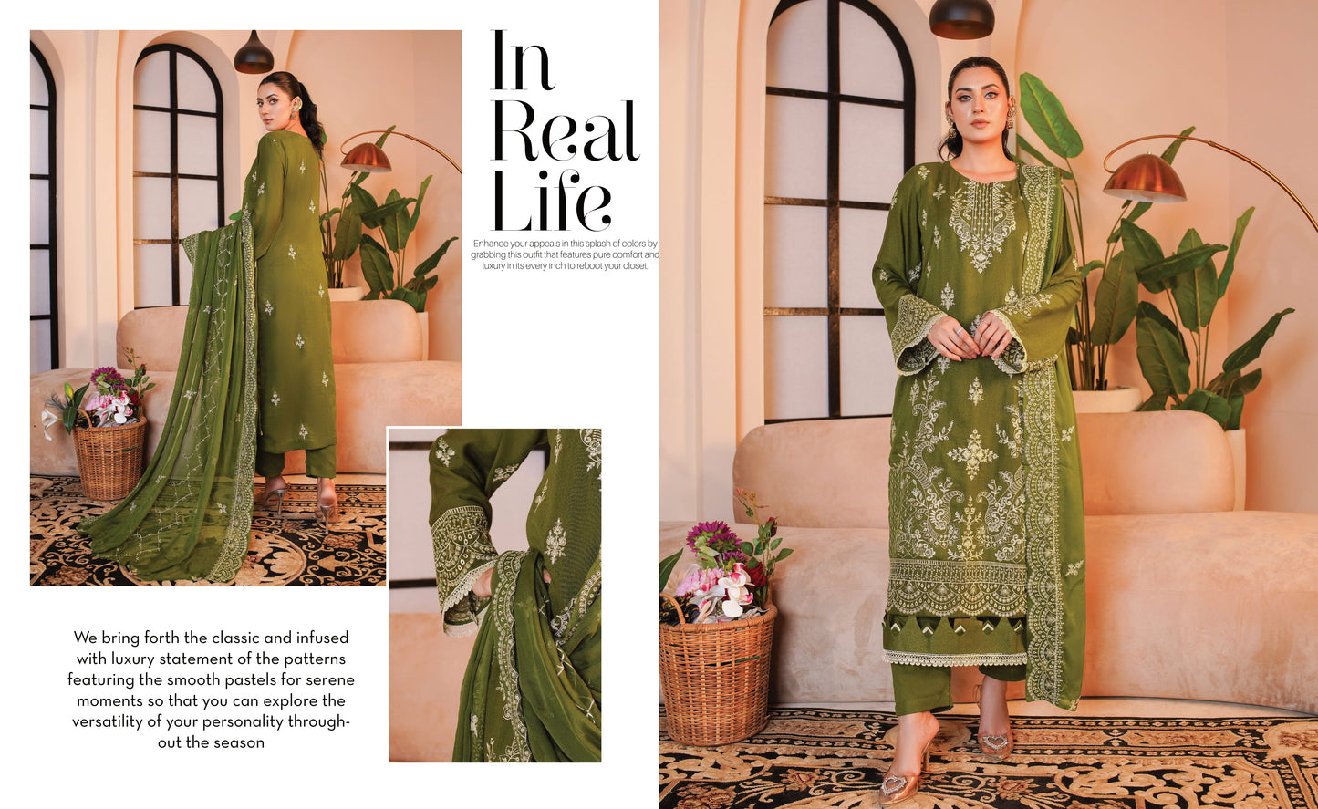 Andaaz Hawa Embroidered Karandi With Embroidered Chiffon Dupatta