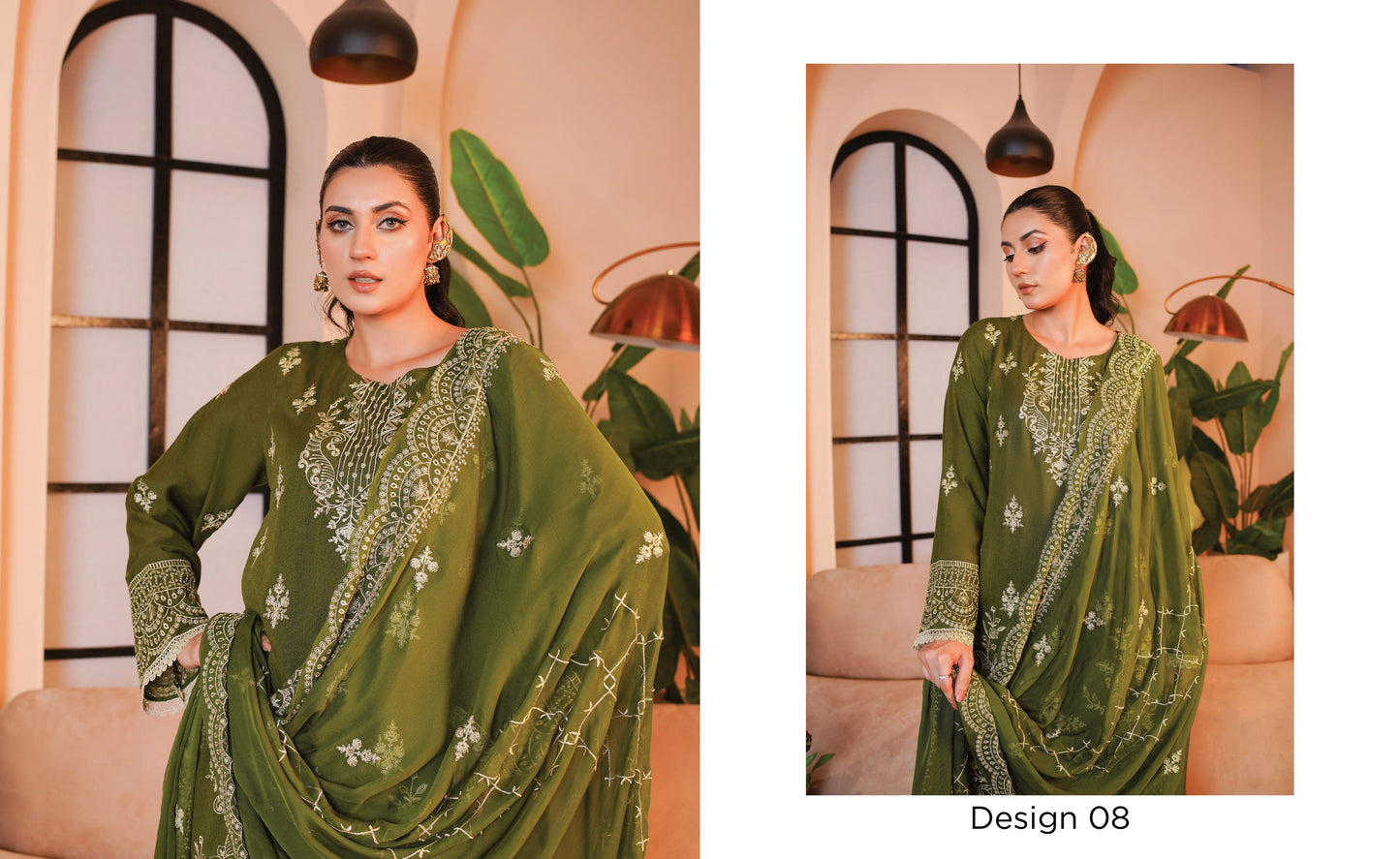 Andaaz Hawa Embroidered Karandi With Embroidered Chiffon Dupatta