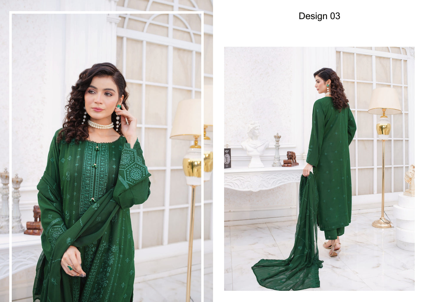 Manzil Embroidered Karandi With Embroidered Chiffon Dupatta