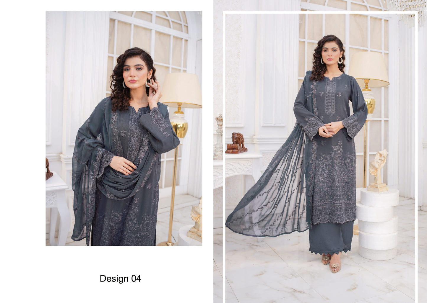 Manzil Embroidered Karandi With Embroidered Chiffon Dupatta