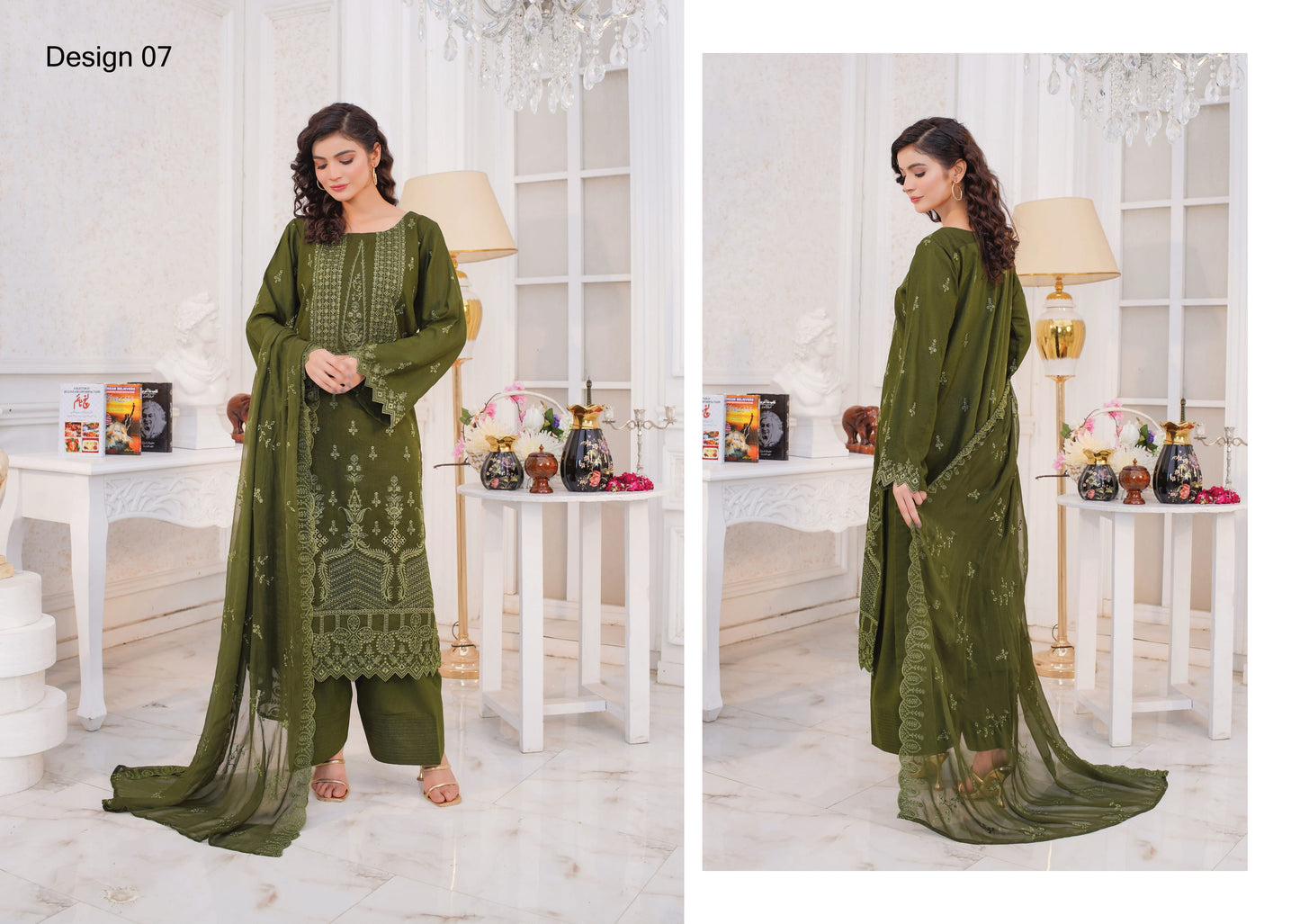Manzil Embroidered Karandi With Embroidered Chiffon Dupatta