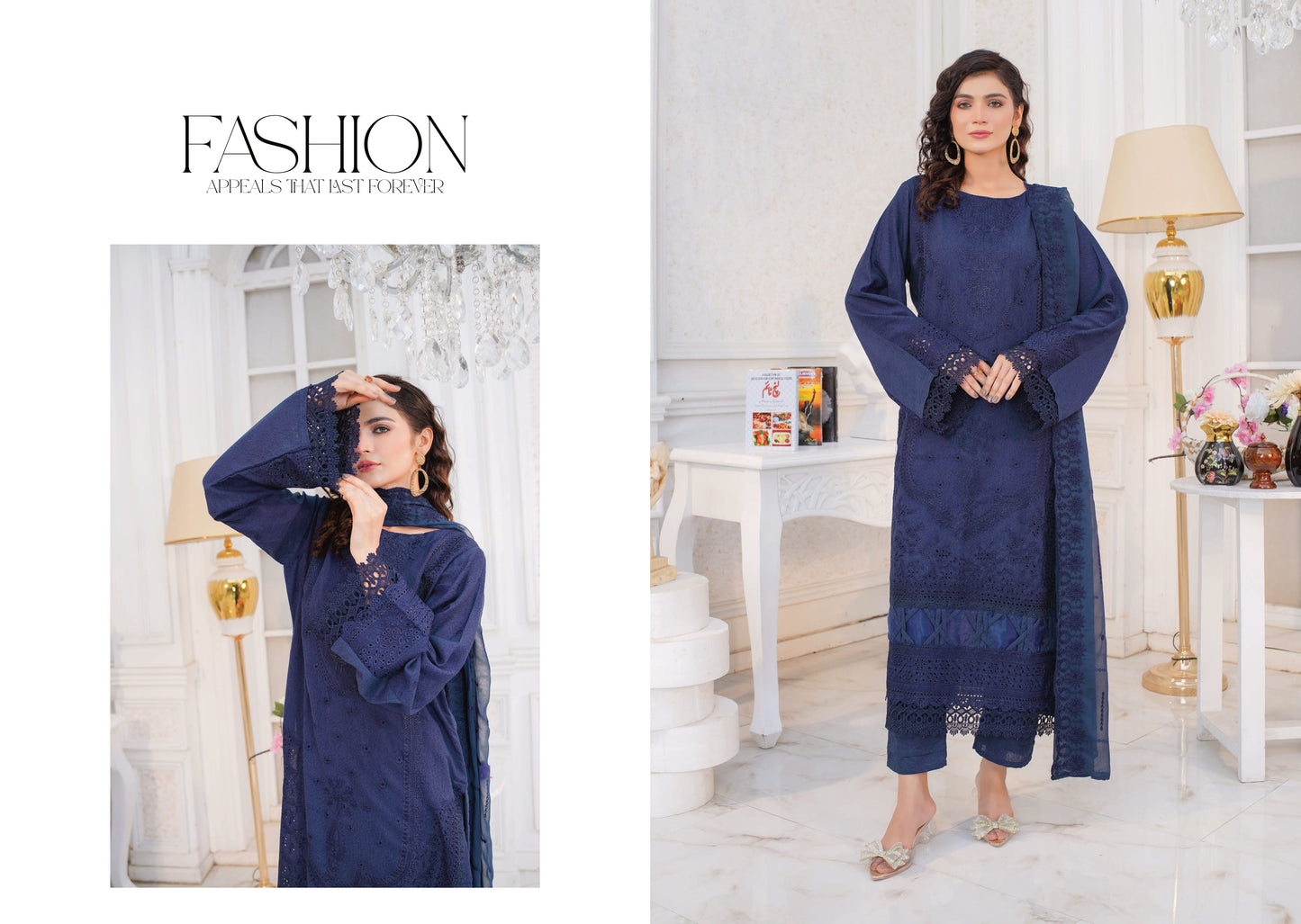 Manzil Embroidered Karandi With Embroidered Chiffon Dupatta