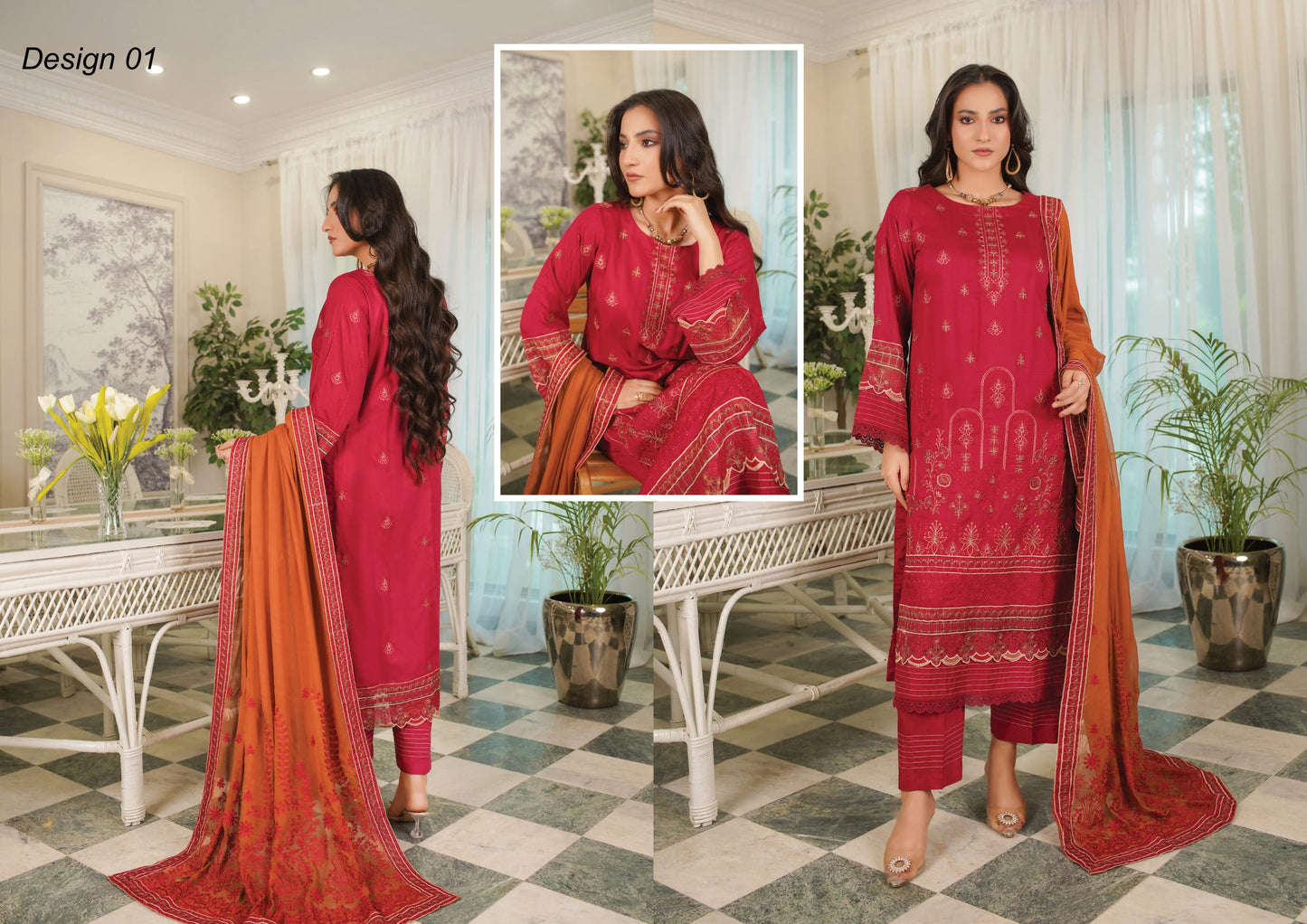 Manizay Sunehra Rang Embroidered Viscos
