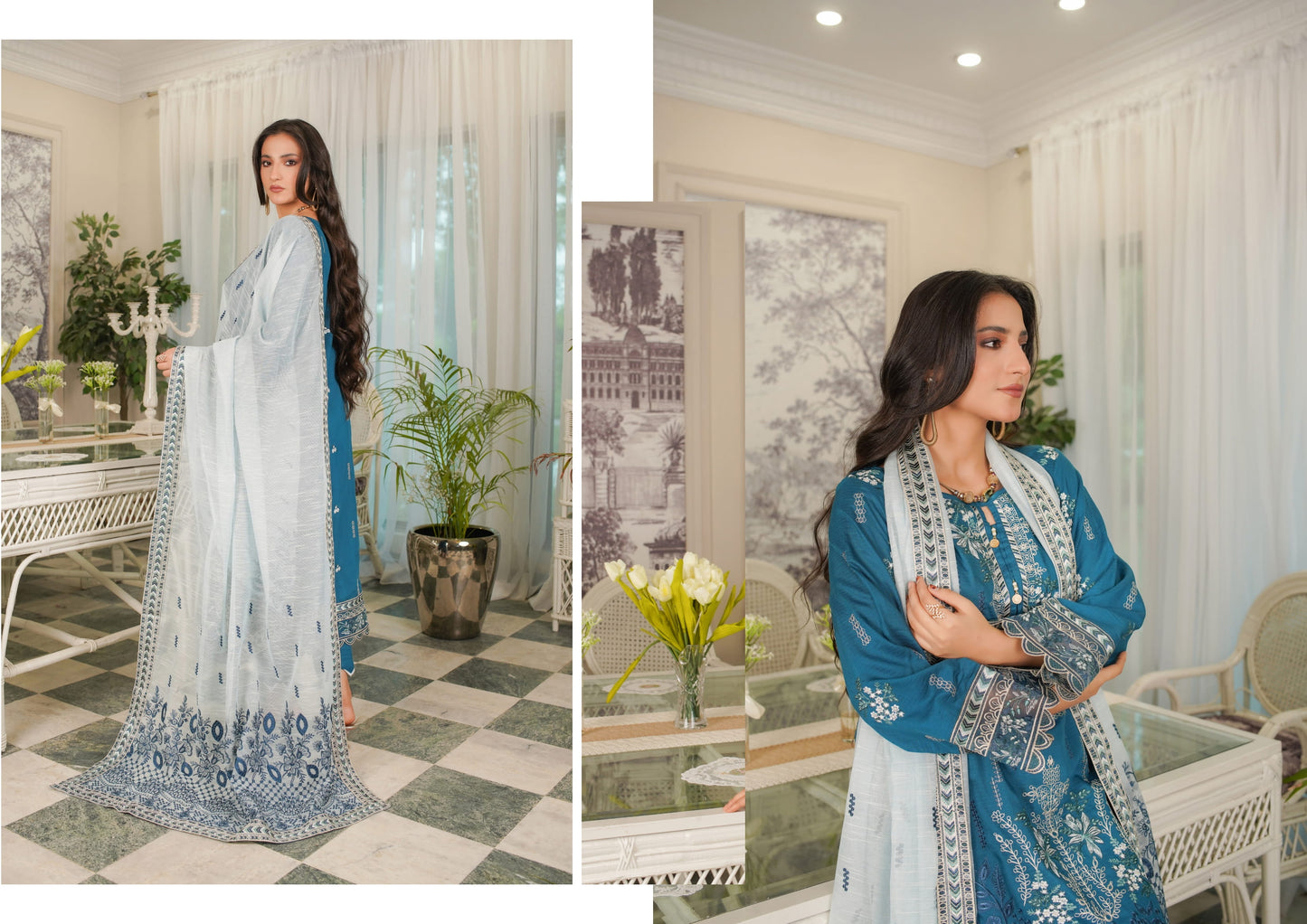 Manizay Sunehra Rang Embroidered Viscos
