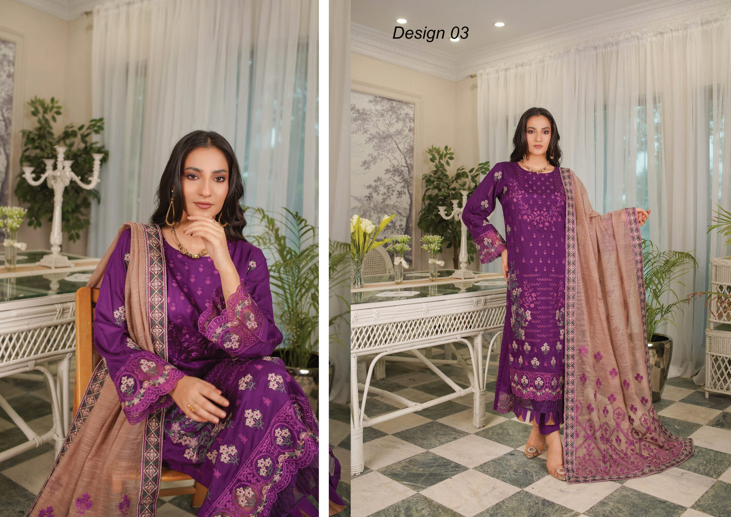 Manizay Sunehra Rang Embroidered Viscos