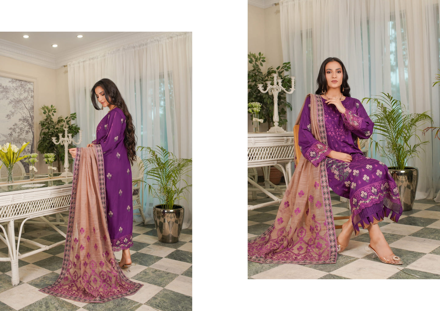 Manizay Sunehra Rang Embroidered Viscos