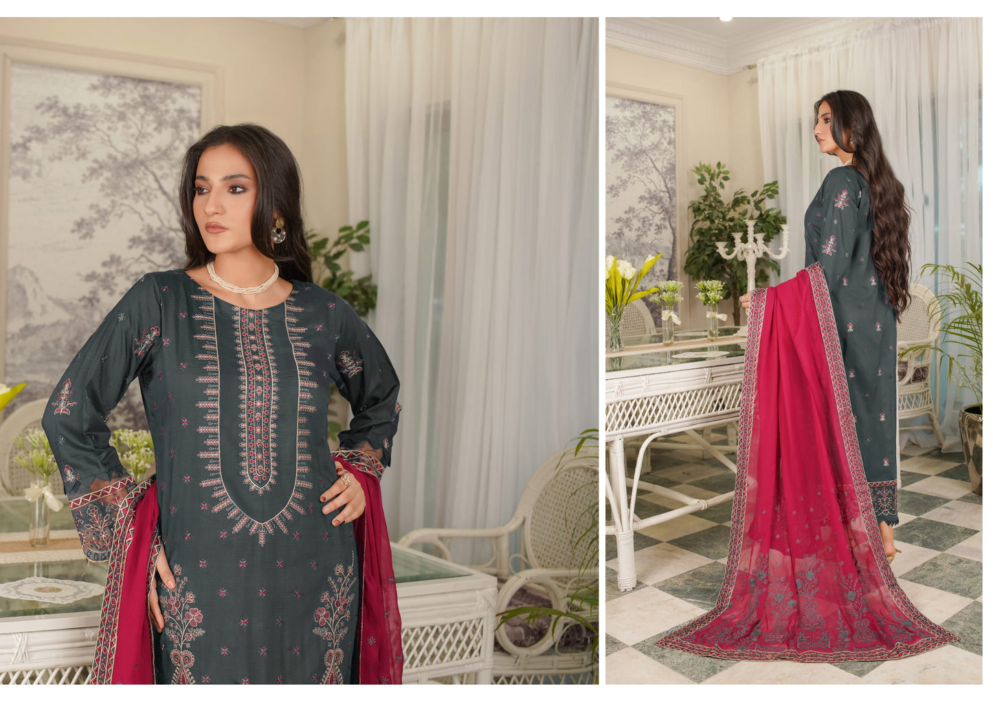 Manizay Sunehra Rang Embroidered Viscos