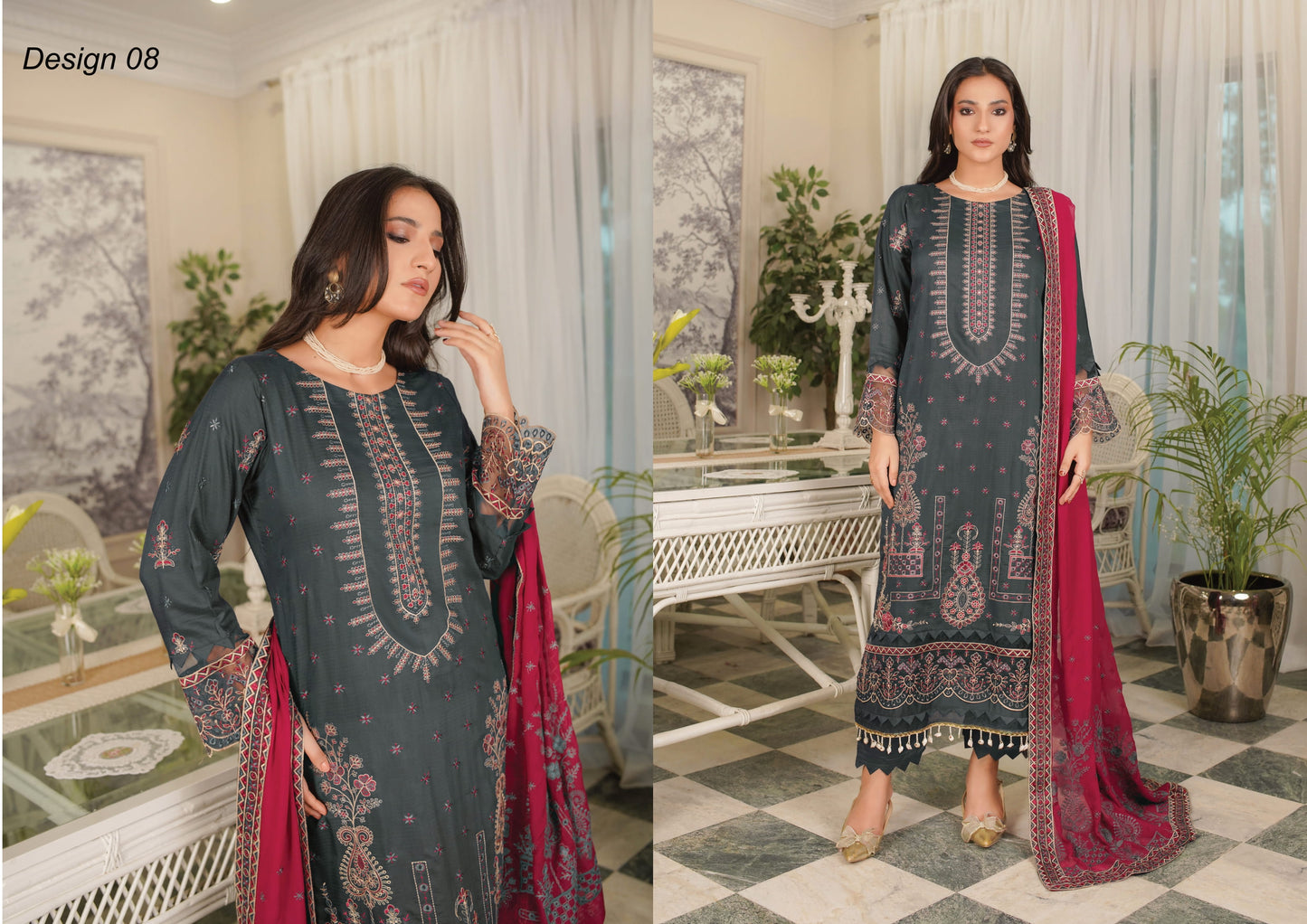 Manizay Sunehra Rang Embroidered Viscos
