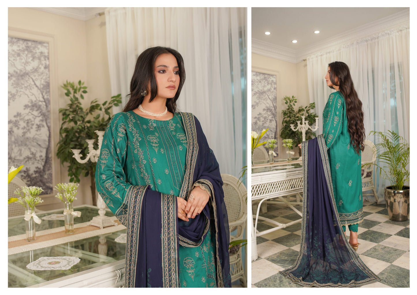 Manizay Sunehra Rang Embroidered Viscos