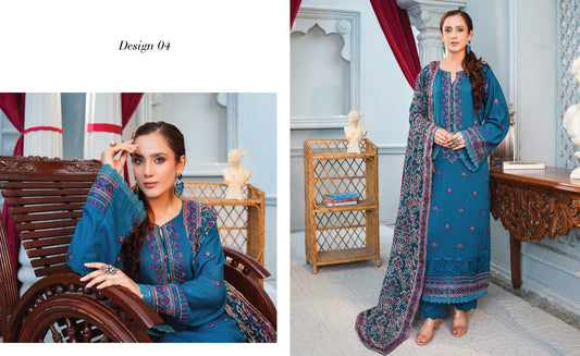 Dastan Noori Embroidered Karandi With Embroidered Heavy Shawl - Royal