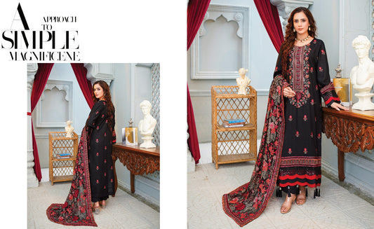 Dastan Noori Embroidered Karandi With Embroidered Heavy Shawl - Black