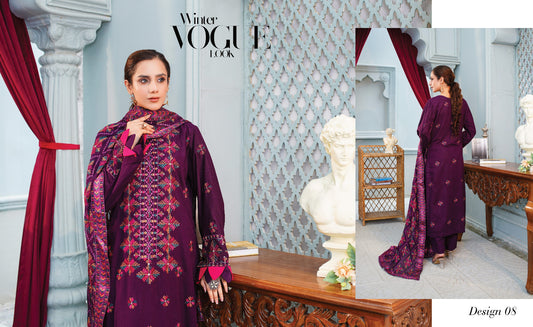 Dastan Noori Embroidered Karandi With Embroidered Heavy Shawl - Plum
