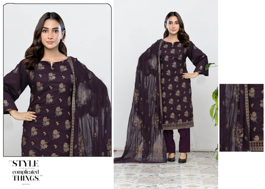 Alina Embroidered Viscous With Chiffon Dupatta Embroidered Collection