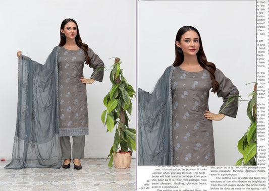Alina Embroidered Viscous With Chiffon Dupatta Embroidered Collection