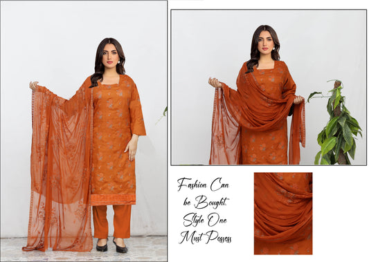 Alina Embroidered Viscous With Chiffon Dupatta Embroidered Collection
