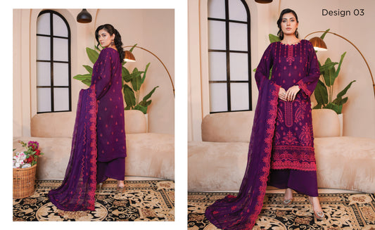 Andaaz Hawa Embroidered Karandi With Embroidered Chiffon Dupatta