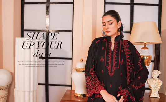 Andaaz Hawa Embroidered Karandi With Embroidered Chiffon Dupatta