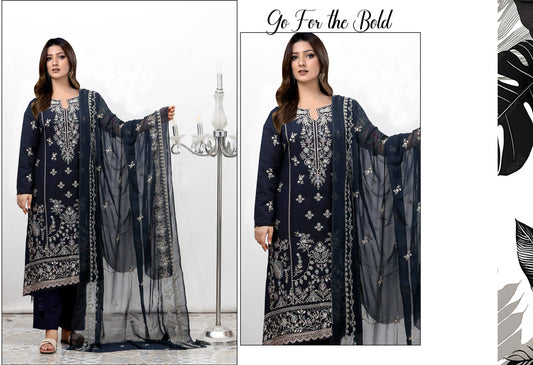 Maliha Embroidered Karandi With Chiffon Dupatta Embroidered Collection
