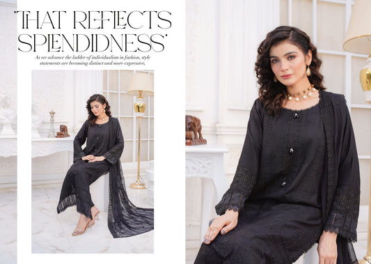 Manzil Embroidered Karandi With Embroidered Chiffon Dupatta