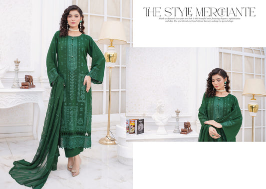 Manzil Embroidered Karandi With Embroidered Chiffon Dupatta