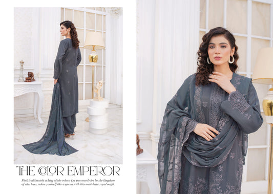 Manzil Embroidered Karandi With Embroidered Chiffon Dupatta