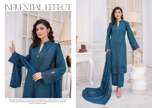 Manzil Embroidered Karandi With Embroidered Chiffon Dupatta