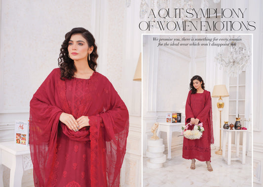 Manzil Embroidered Karandi With Embroidered Chiffon Dupatta