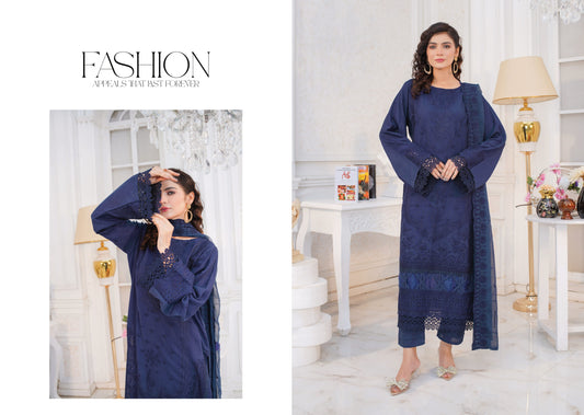 Manzil Embroidered Karandi With Embroidered Chiffon Dupatta