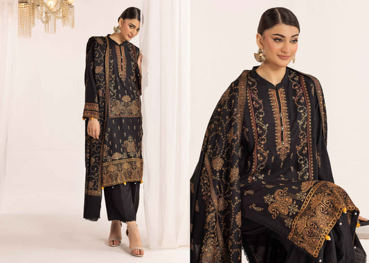 Shaista Supreme Kashmiri Sami Peach Embroidery Wool Shawl
