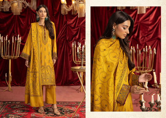 Shaista Supreme Kashmiri Sami Peach Embroidery Wool Shawl