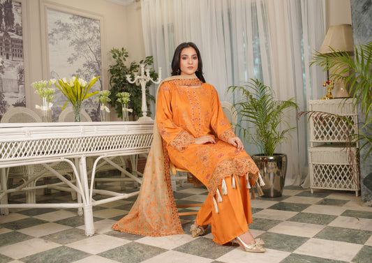 Manizay Sunehra Rang Embroidered Viscos
